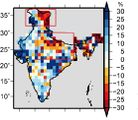 Änderung extremer Niederschlagsereignisse in Indien Änderung extremer Niederschlagsereignisse 1979-2015 in % Lizenz: CC BY-NC-ND