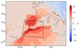 Westliches Mittelmeer Maximale Tagestemperatur April 2023 Lizenz: Copernicus-Lizenz