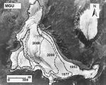 Rückzug des MGU-Gletschers Nörlicher Ural, 1953-2008 Lizenz: CC BY