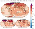 Regionale Temperaturänderung 2006-2015 im Vergleich zu vorindustriell Lizenz: IPCC-Lizenz