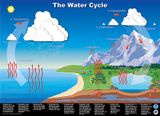 Wasserkreislauf Mit Entstehung von Wasserdampf Lizenz: public domain