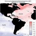 Erwärmumg des Atlantik Änderung der Meeresoberflächentemperatur im tropischen Nordatlantik Lizenz: CC BY
