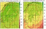 Niederschlagsänderung bis 2100 Winter und Sommer Lizenz: CC BY-NC