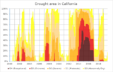 Dürregebiete in Kalifornien 2000 bis 2019 Lizenz: CC BY-SA