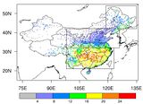 Anzahl von Blitz-Dürren China 1979-2010, Wachstumszeit Lizenz: CC BY
