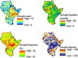 Dürremerkmale in Ostafrika Häufigkeit, Dauer, Intensität 1981-2010 Lizenz: CC BY-NC 3.0