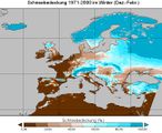 Mittlere Schneebedeckung Europa im Winter 1971-2000 Lizenz: CC BY-SA