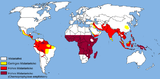 Verbreitungsgebiete von Malaria global Lizenz: CC BY-SA