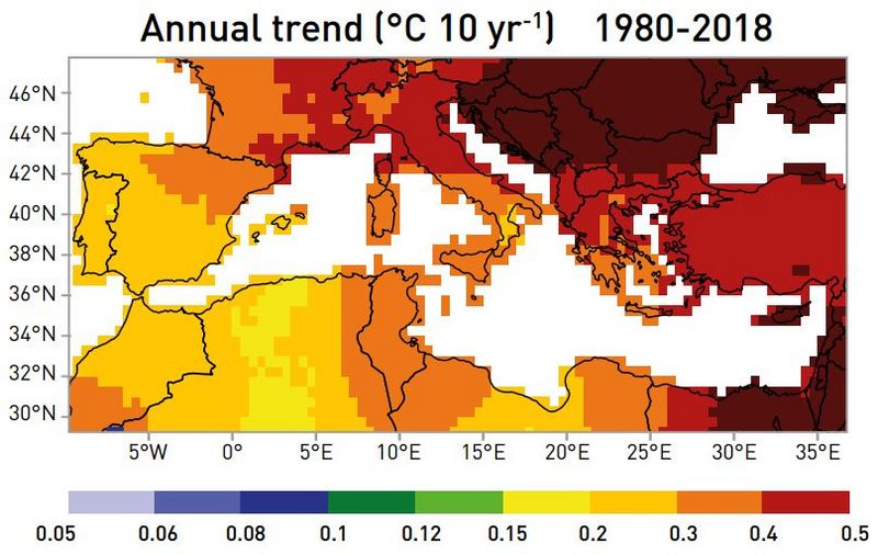 Datei:Mediterranean temp trend 1980-2018.jpg