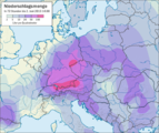 Drei-Tages-Niederschlag 2013 Niederschlagsmenge in 72 h (drei Tagen) in Zentraleuropa vom 31. Mai bis 2. Juni 2013 Lizenz: CC BY-SA