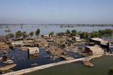 Überschwemmungen 2010 Zerstörungen durch Überschwemmungen in der Provinz Sindh, Pakistan