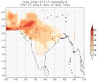Sommertemperaturen 1960-2009 Maximale Tagestemperaturen für das Jahr 2016 in Südasien Lizenz: CC BY
