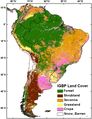 Landbedeckung in Südamerika Stand: 2001 Lizenz: CC BY