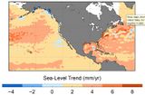 Änderungen des relativen Meeresspiegels Nordamerika 1993-2020 Lizenz: public domain