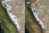 Schneebedeckung in der Sierra Nevada 2017 und 2020 Lizenz: public domain