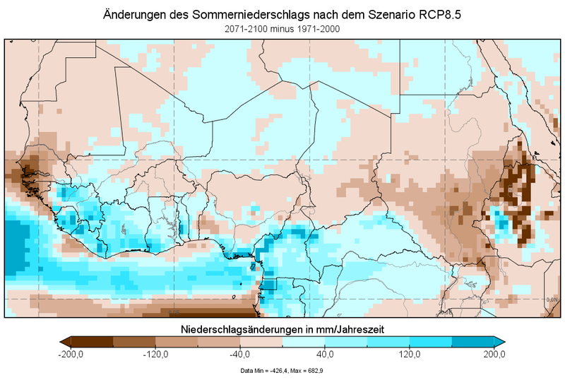 Datei:Summer precip in Niederschlag Afrika rcp85 diff2 .png